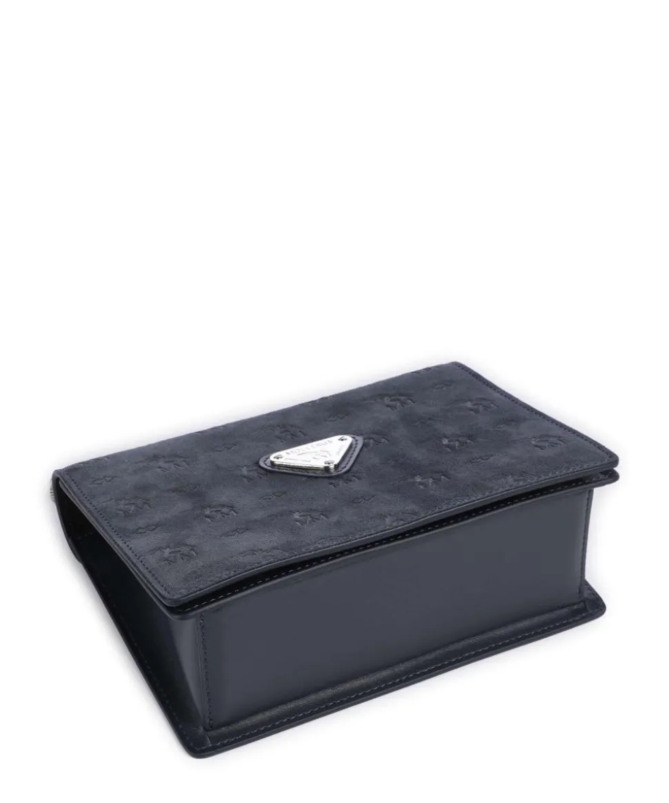 Vinour Vinerus Melide Umhängetasche Canvas, glattes Kalbsleder, aufgerautes Kalbsleder dunkelblau