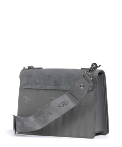 Vinour Vinerus Melide Umhängetasche Canvas, glattes Kalbsleder, aufgerautes Kalbsleder grau