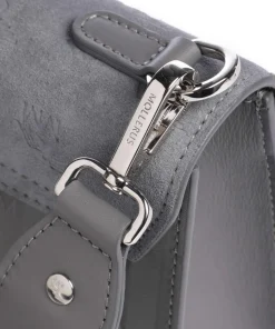 Vinour Vinerus Melide Umhängetasche Canvas, glattes Kalbsleder, aufgerautes Kalbsleder grau