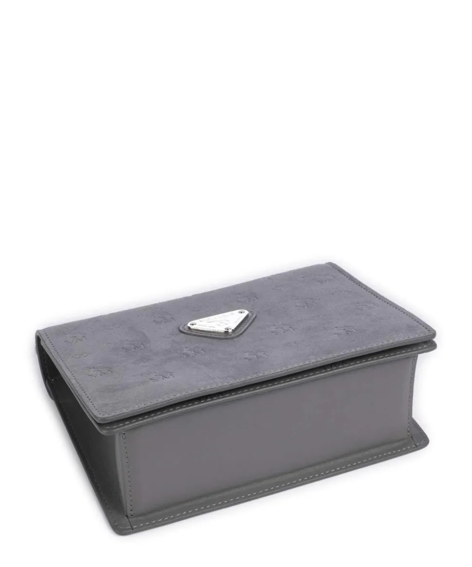 Vinour Vinerus Melide Umhängetasche Canvas, glattes Kalbsleder, aufgerautes Kalbsleder grau