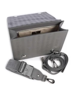 Vinour Vinerus Melide Umhängetasche Canvas, glattes Kalbsleder, aufgerautes Kalbsleder grau