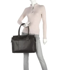 Vintage Doris Shopper 15″ fein genarbtes Leder dunkelbraun