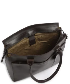 Vintage Doris Shopper 15″ fein genarbtes Leder dunkelbraun