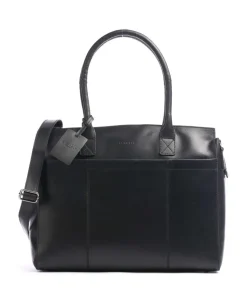 Vintage Doris Shopper 16″ glattes Rindsleder schwarz