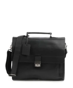 Vintage Scott Aktentasche fein genarbtes Leder schwarz