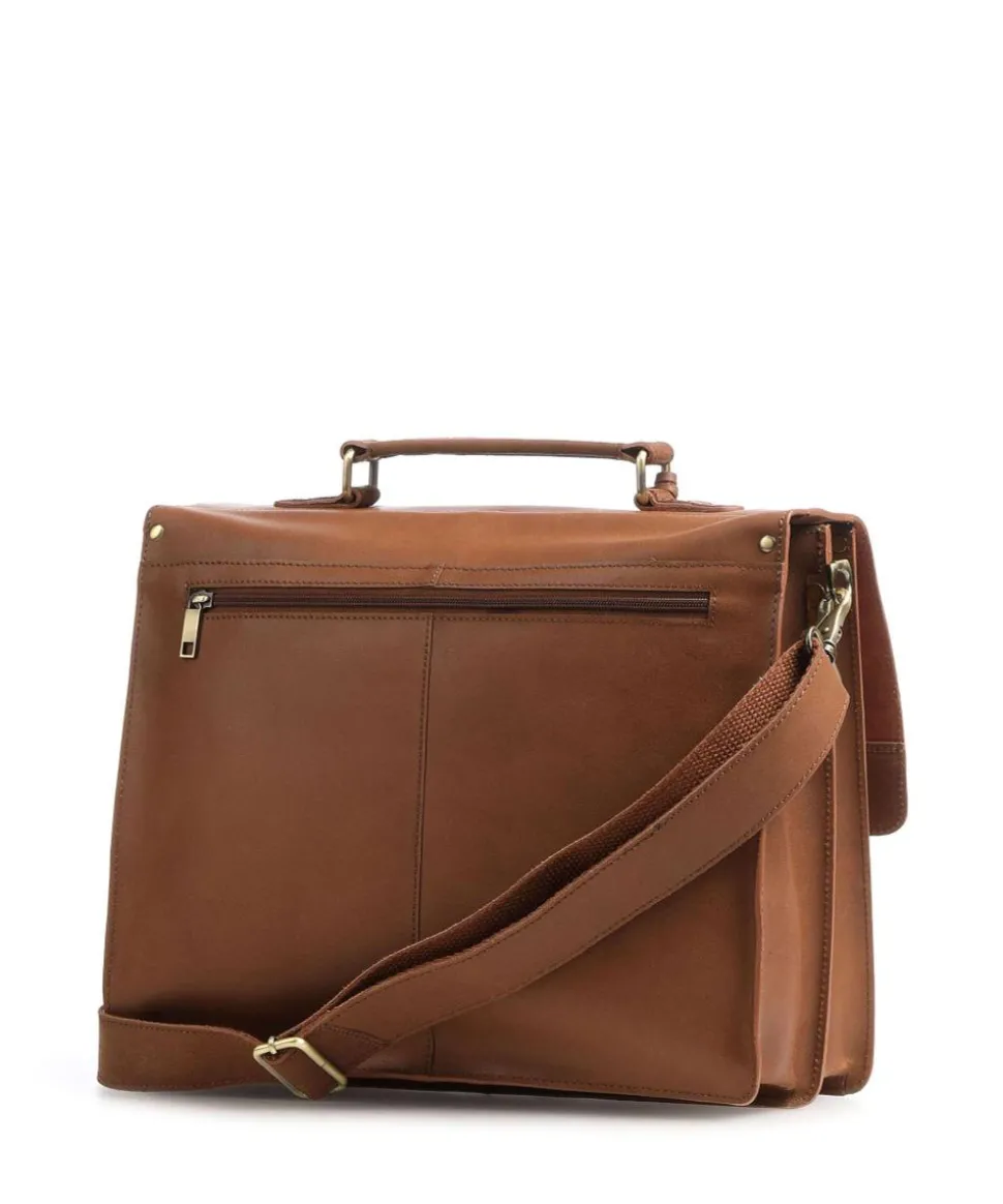 Vintage Scott Aktentasche fein genarbtes Leder cognac