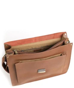 Vintage Scott Aktentasche fein genarbtes Leder cognac