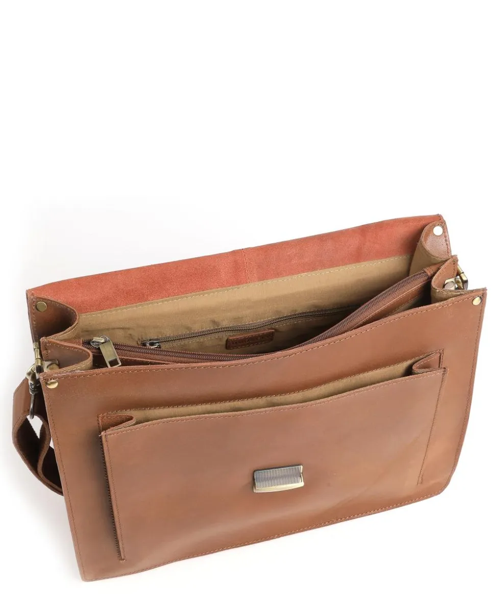 Vintage Scott Aktentasche fein genarbtes Leder cognac