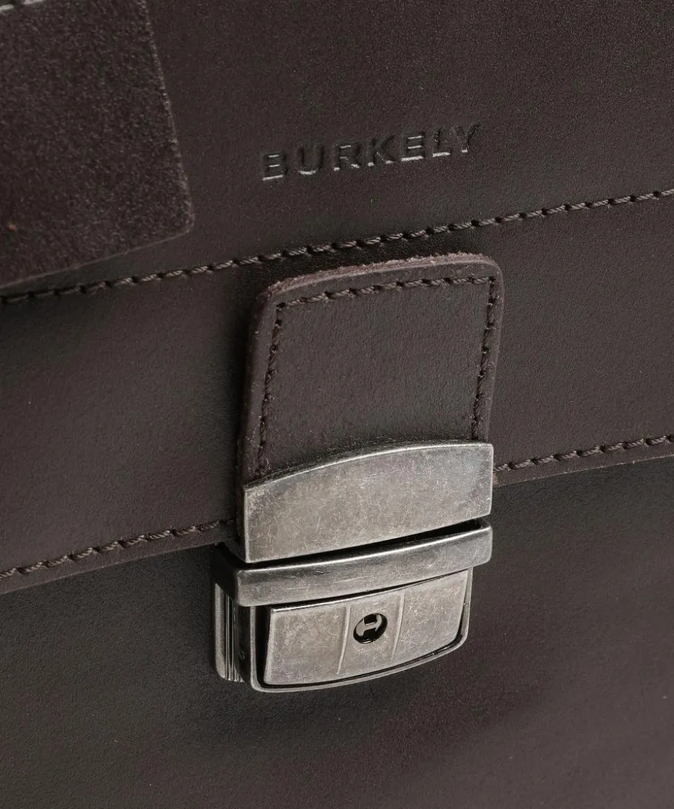 Vintage Scott Aktentasche fein genarbtes Leder dunkelbraun