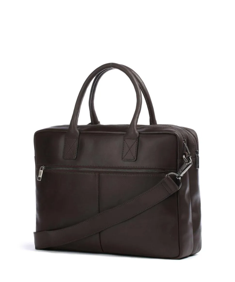 Vintage Taylor Worker Aktentasche genarbtes Leder dunkelbraun