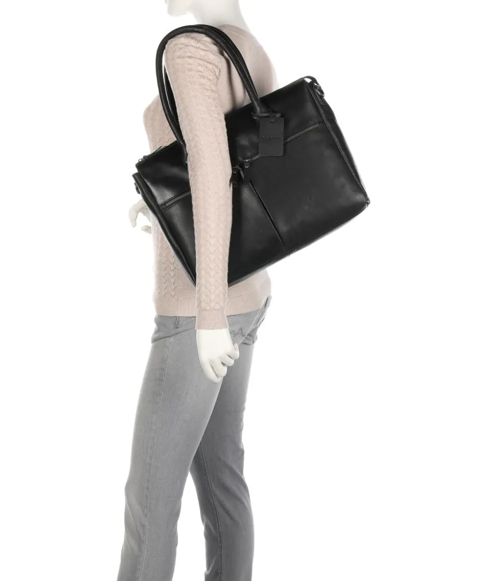 Vintage Valerie Shopper 15″ Kalbsleder schwarz