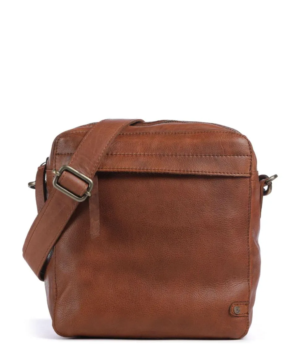 Vintage Wonders Umhängetasche Rindsleder cognac