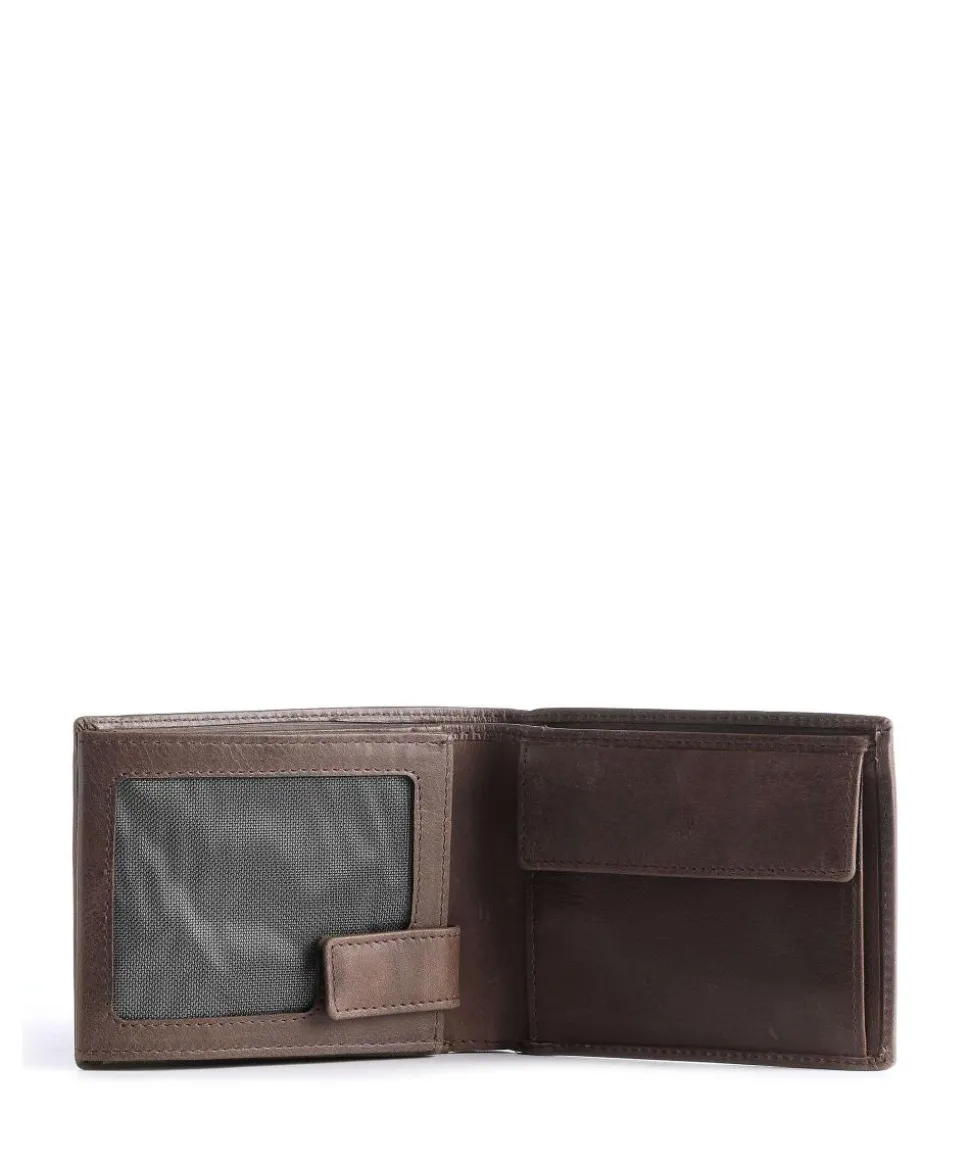 Volo Geldbörse glattes Rindsleder dunkelbraun