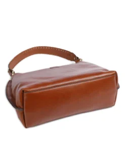 Volterra Beuteltasche fein genarbtes Leder braun