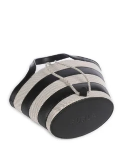 Vortice Mini Umhängetasche Canvas, fein genarbtes Leder beige/schwarz