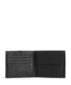 Voyager Wallet 4 RFID Geldbörse genarbtes Rindsleder schwarz