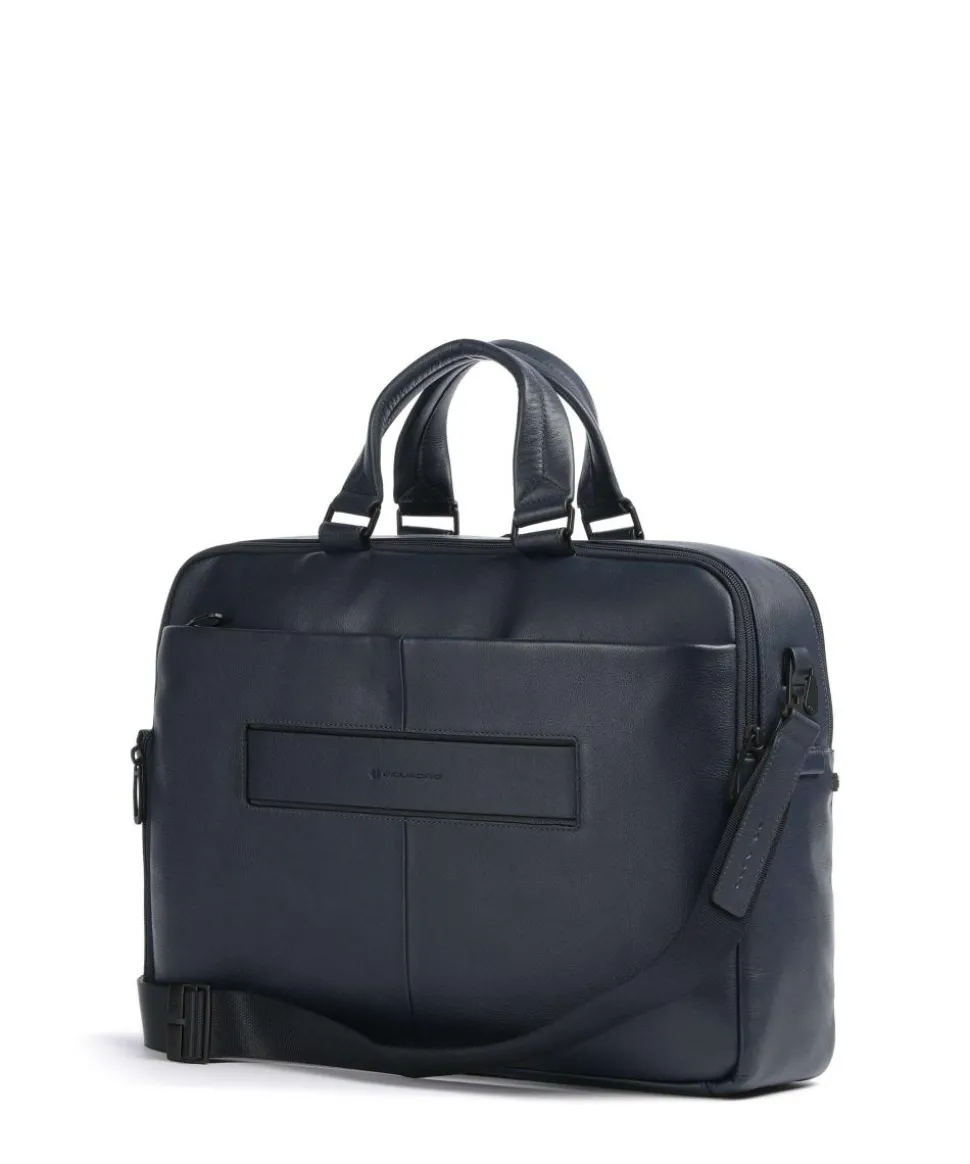 W137 Aktentasche 16″ fein genarbtes Rindsleder dunkelblau