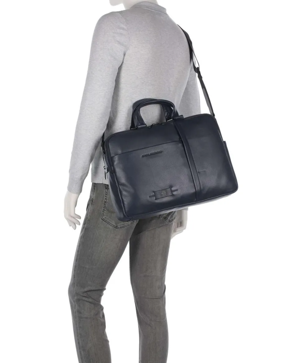 W137 Aktentasche 16″ fein genarbtes Rindsleder dunkelblau