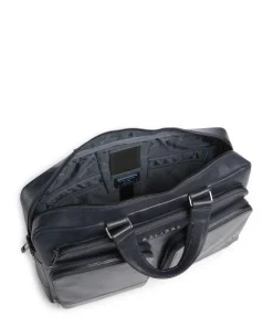 W136 Aktentasche 15″ fein genarbtes Rindsleder dunkelblau