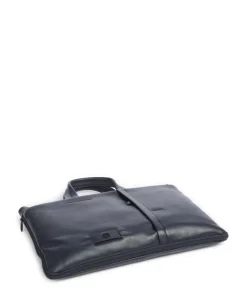 W137 Aktentasche 15″ genarbtes Rindsleder dunkelblau