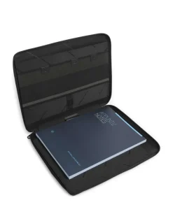 W138 Mappe recyceltes Polyester, genarbtes Rindsleder schwarz