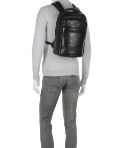 W136 Rucksack 13″ fein genarbtes Rindsleder schwarz