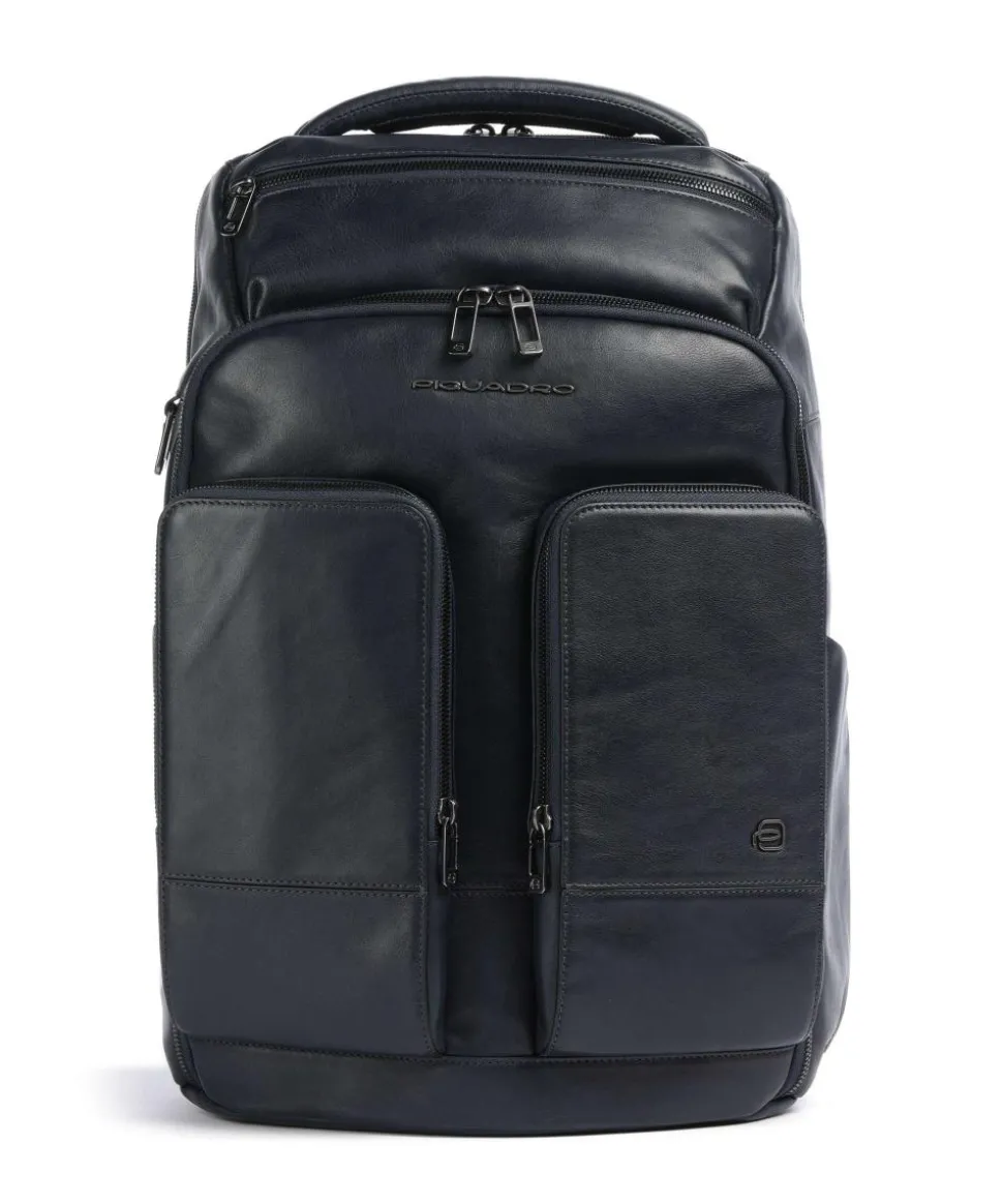 W136 Rucksack 14″ fein genarbtes Rindsleder dunkelblau