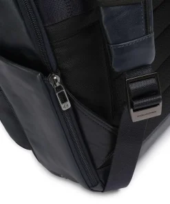 W136 Rucksack 14″ fein genarbtes Rindsleder dunkelblau