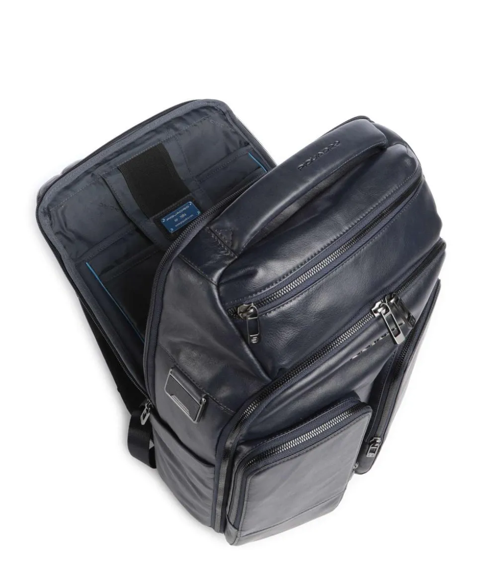 W136 Rucksack 14″ fein genarbtes Rindsleder dunkelblau