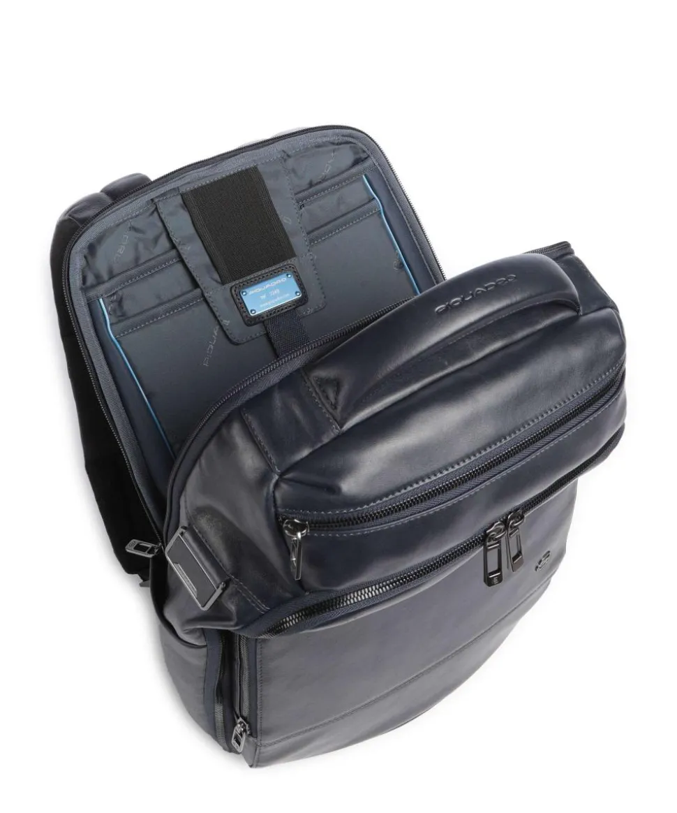 W136 Rucksack 14″ fein genarbtes Rindsleder dunkelblau