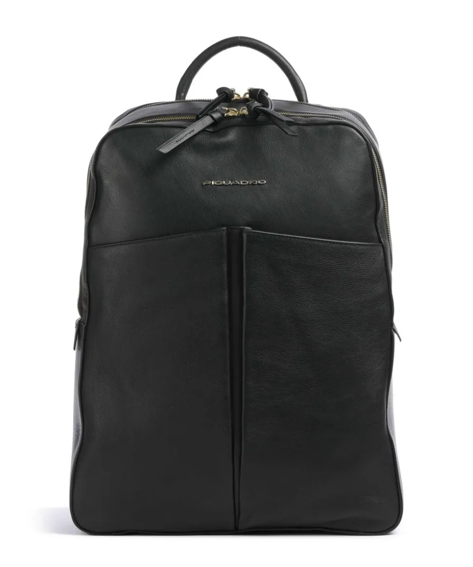 W134 Rucksack 15″ genarbtes Rindsleder schwarz