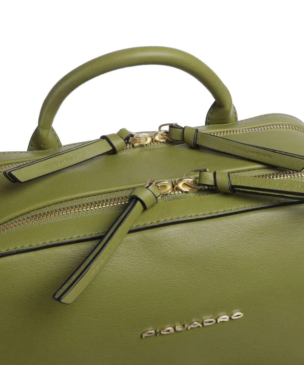 W134 Rucksack 15″ genarbtes Rindsleder olivgrün