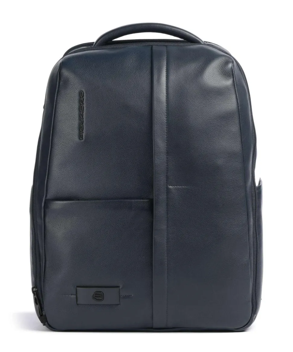 W137 Rucksack 14″ genarbtes Rindsleder dunkelblau