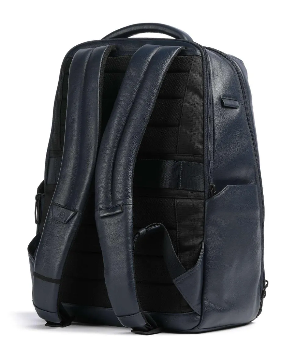 W137 Rucksack 14″ genarbtes Rindsleder dunkelblau