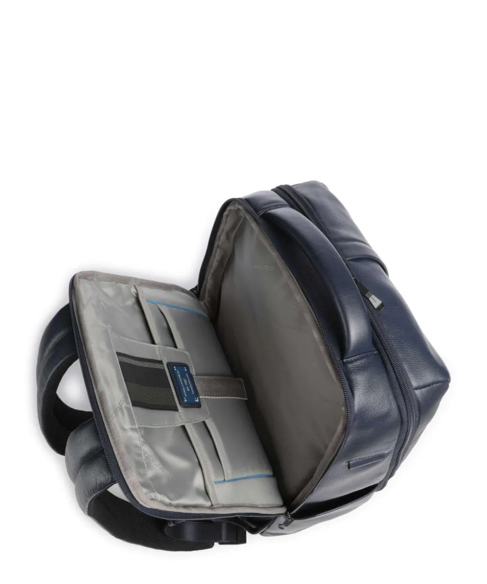 W137 Rucksack 14″ genarbtes Rindsleder dunkelblau