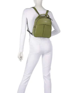 W134 Rucksack genarbtes Rindsleder olivgrün