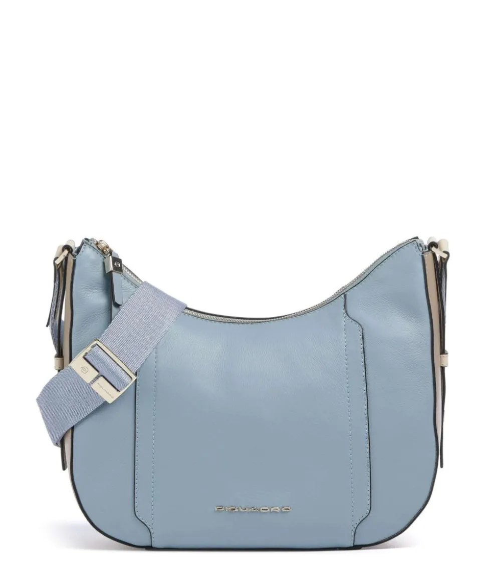 W92 Umhängetasche fein genarbtes Rindsleder hellblau