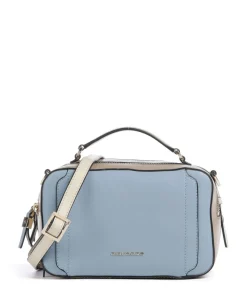 W92 Umhängetasche fein genarbtes Rindsleder blau/beige