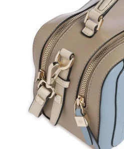 W92 Umhängetasche fein genarbtes Rindsleder blau/beige