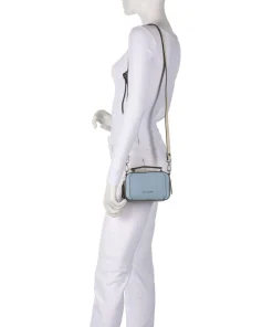 W92 Umhängetasche fein genarbtes Rindsleder blau/beige