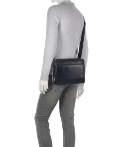 W136 Umhängetasche fein genarbtes Rindsleder dunkelblau