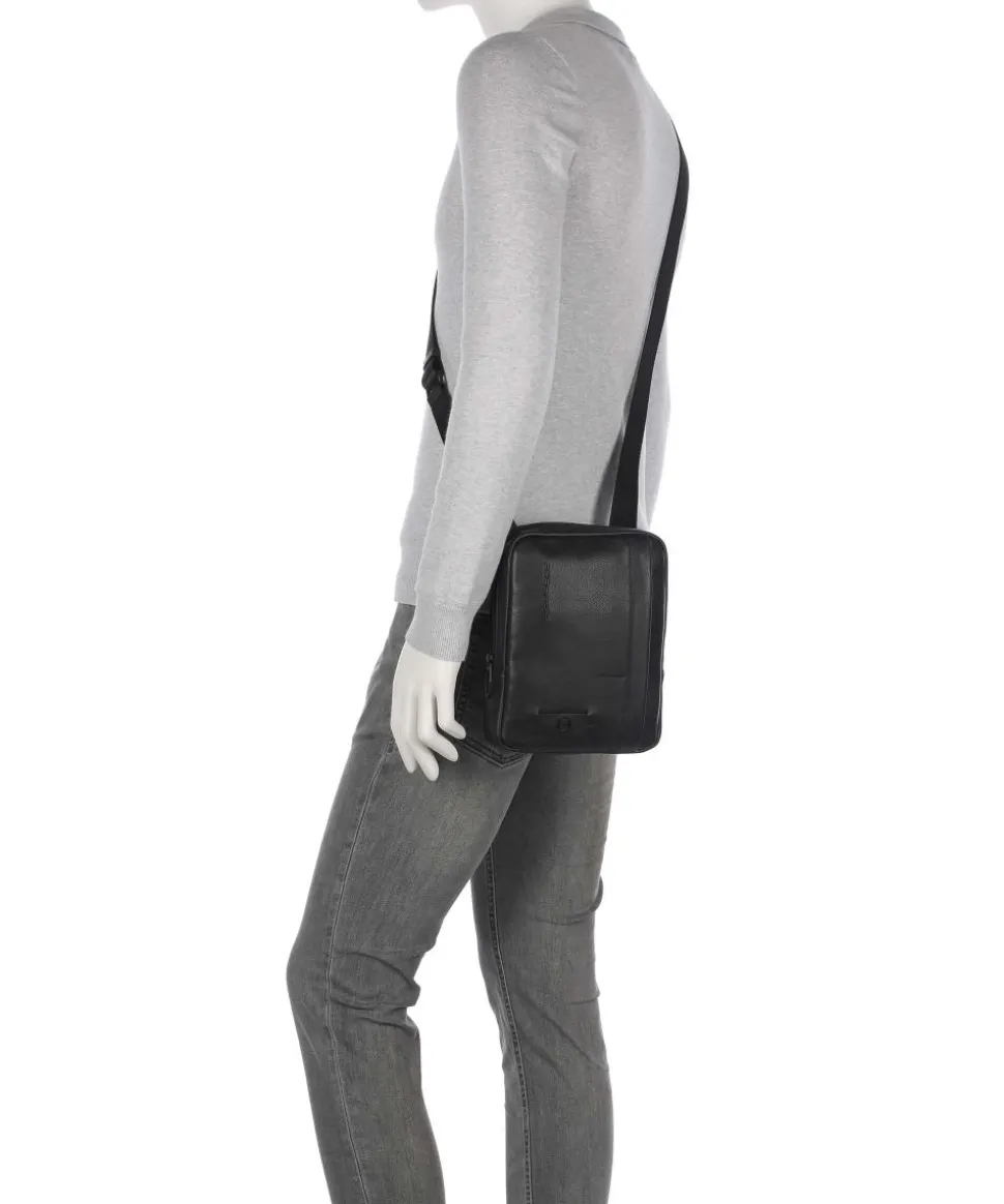 W137 Umhängetasche genarbtes Rindsleder schwarz