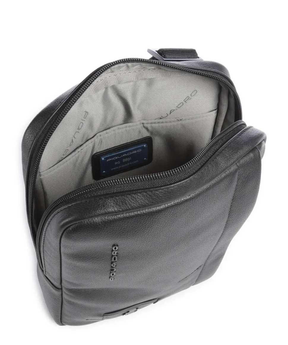 W137 Umhängetasche genarbtes Rindsleder schwarz