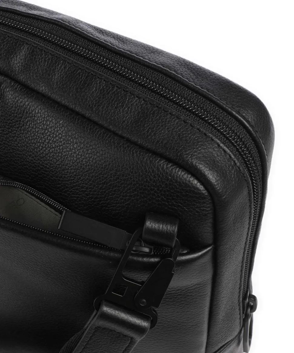 W137 Umhängetasche genarbtes Rindsleder schwarz