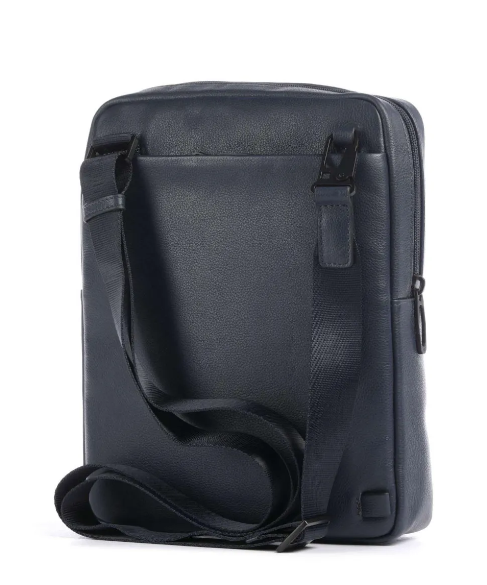 W137 Umhängetasche genarbtes Rindsleder dunkelblau