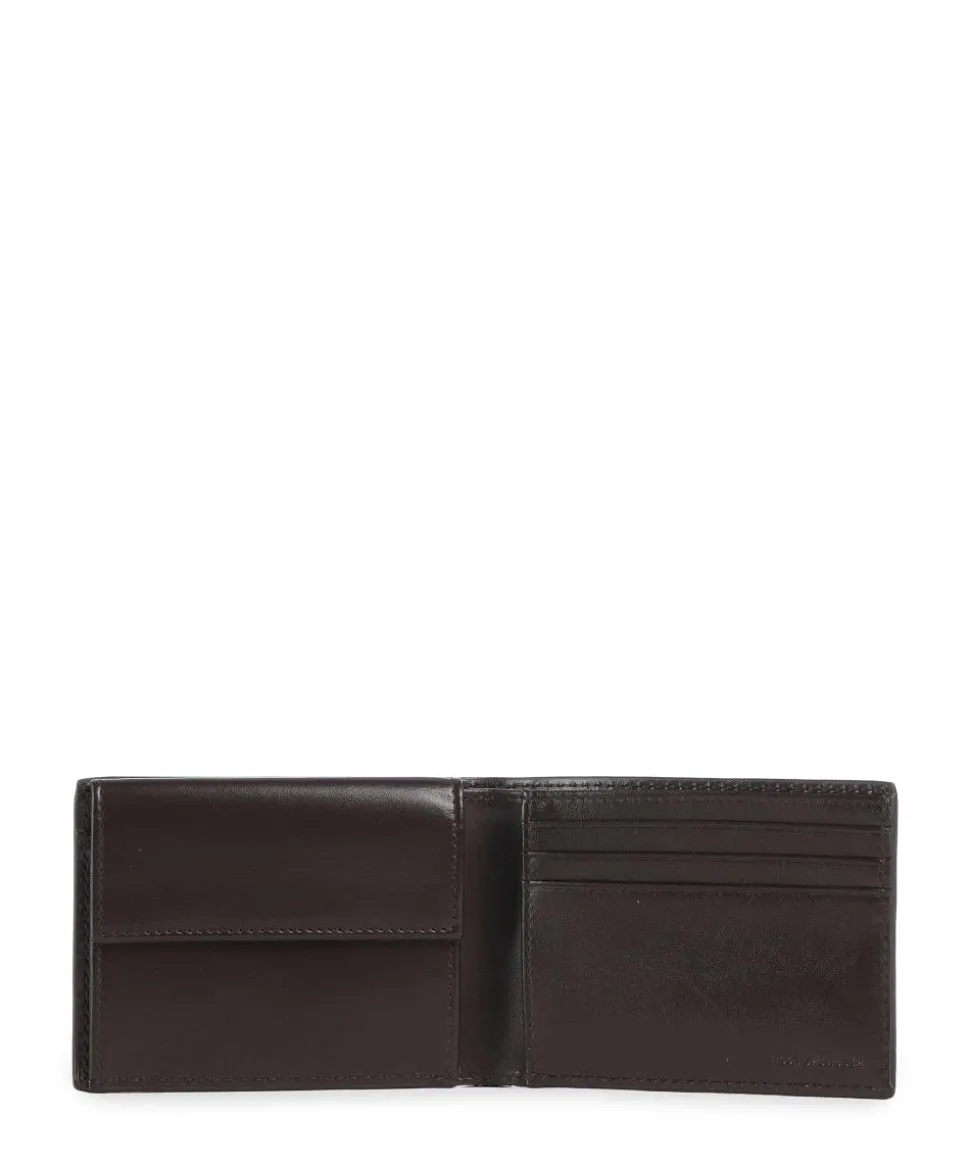 Wald RFID Geldbörse genarbtes Rindsleder dunkelbraun