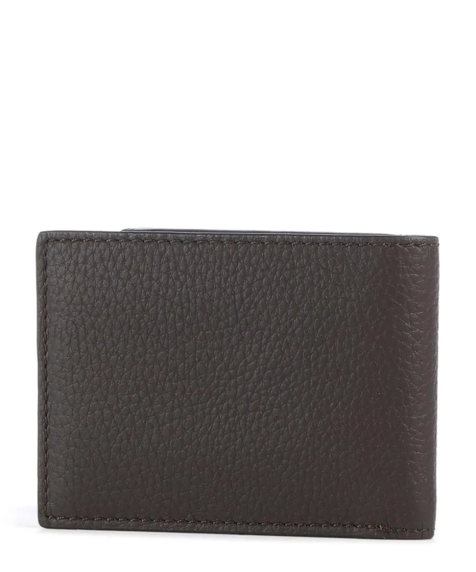 Wald RFID Geldbörse genarbtes Rindsleder dunkelbraun