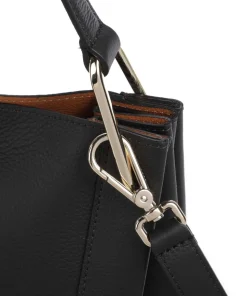 Wallace Schultertasche genarbtes Leder schwarz