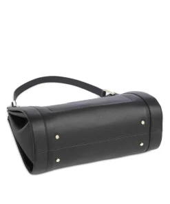 Wallace Schultertasche genarbtes Leder schwarz