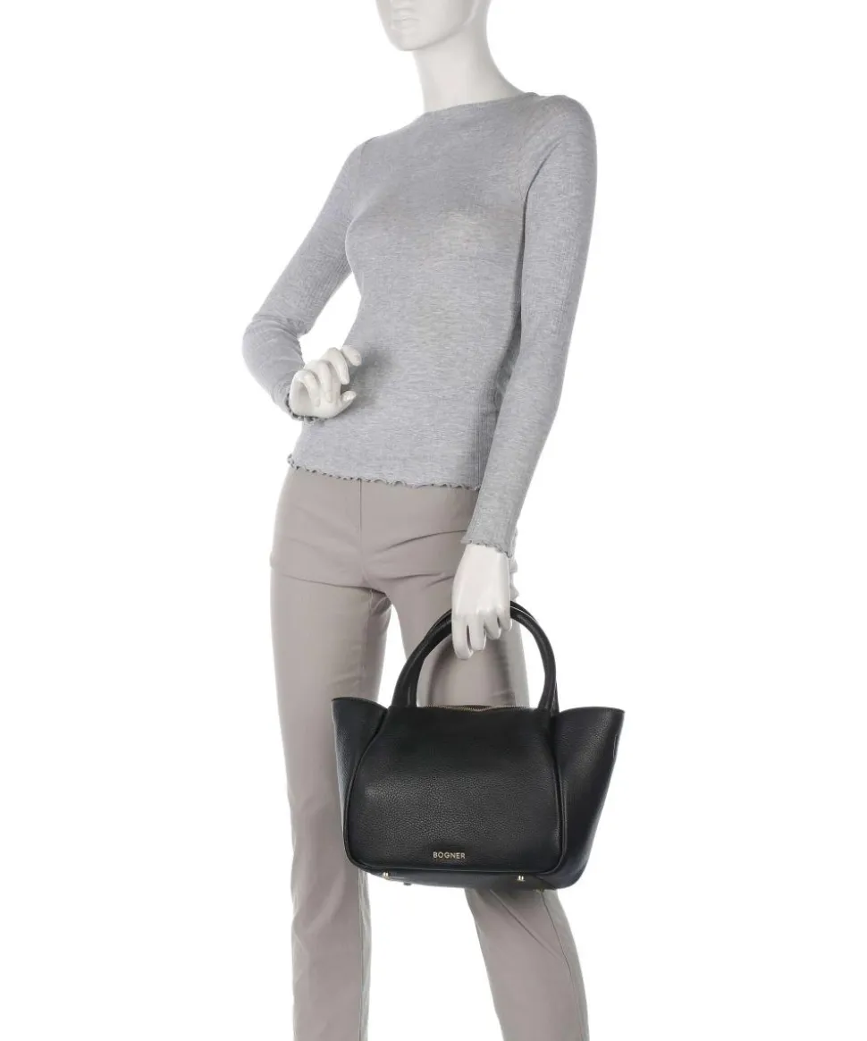 Wallis Raja Handtasche genarbtes Rindsleder schwarz